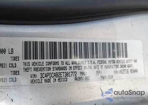 2014 Dodge Journey American Value Pkg z USA, uszkodzony, nr VIN 3C4PDCAB2ET301772